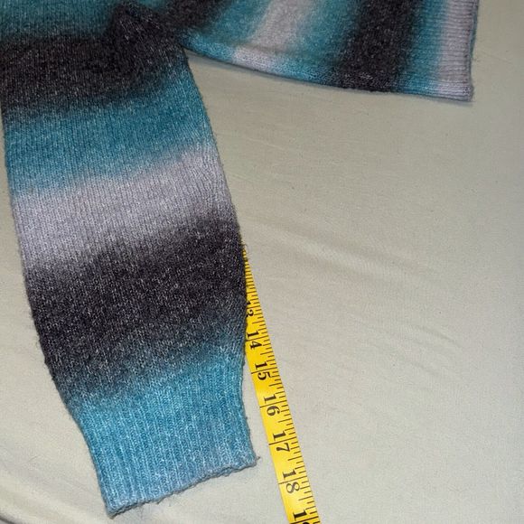 BB Dakota By Steve Madden Sweater Women's XL Blue Ombre Wool Knit Raglan Sleeve - Picture 5 of 7